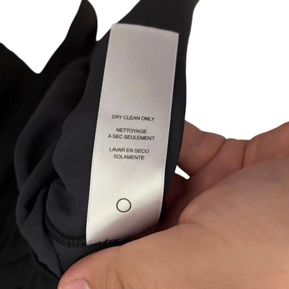 Frame Black Pleated V Neck Mini Dress Size Small - Picture 7 of 8